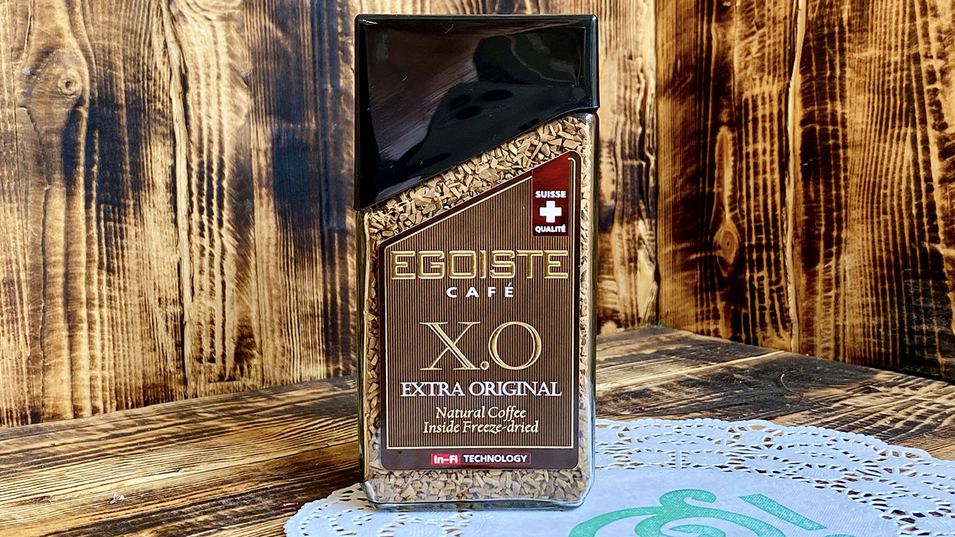 100% натуральный растворимый сублимированный (кофе молотый в растворимом)  EGOISTE X.O Арабика CRAND CRU. Швейцария 100 грамм