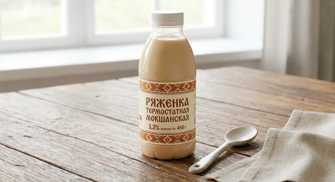 Ряженка термостатная Мокшанская 3,2%, 450 мл (Зл)