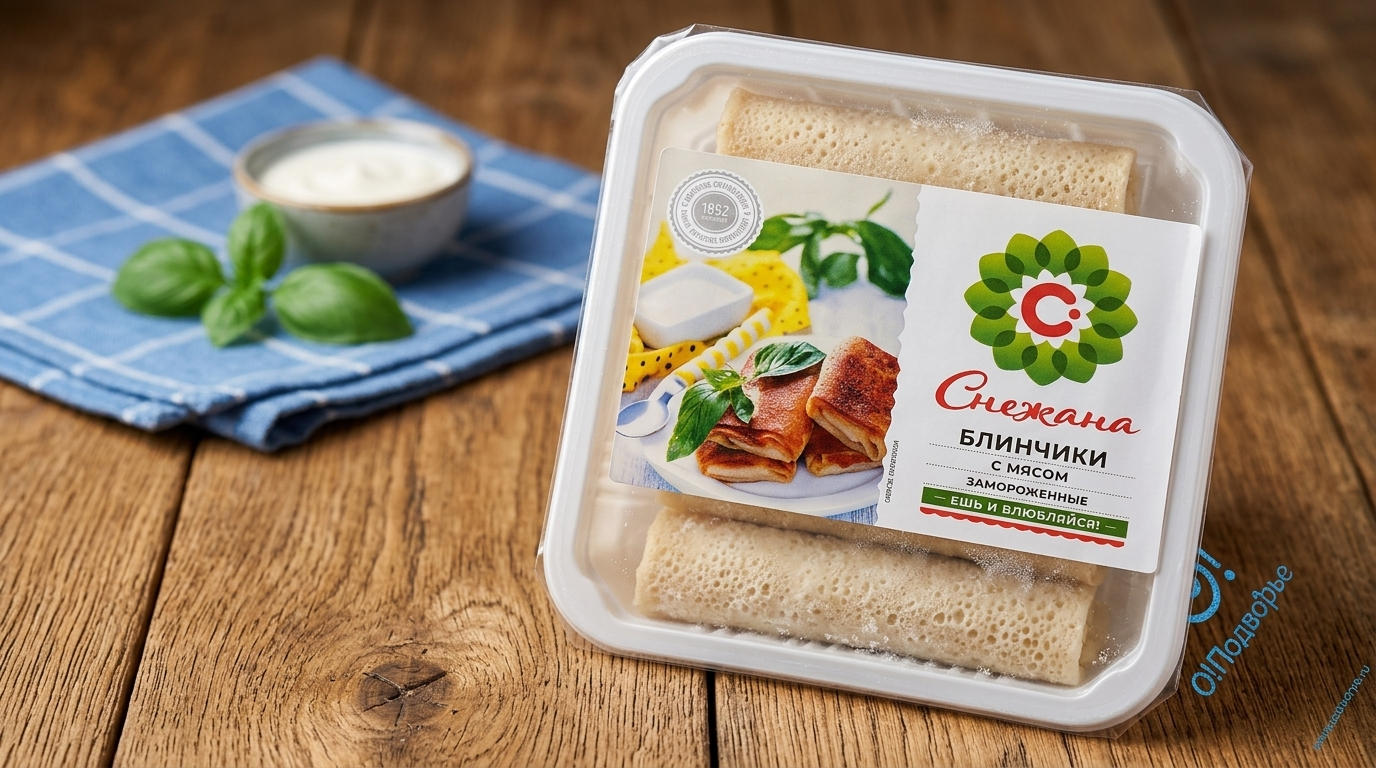 Блинчики "С мясом" замороженные,"Снежана", 450 грамм,(Оля)