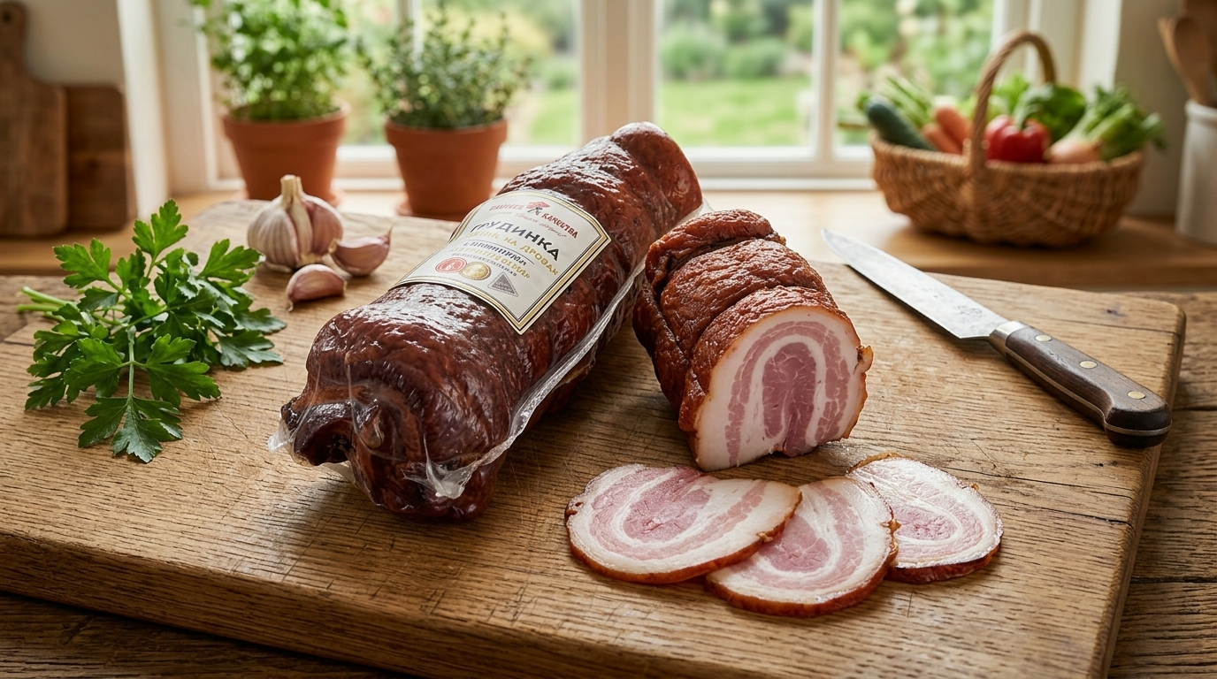 Грудинка "Премиум" копчение на дровах "Фабрика качества (Колбасы Подмосковья)