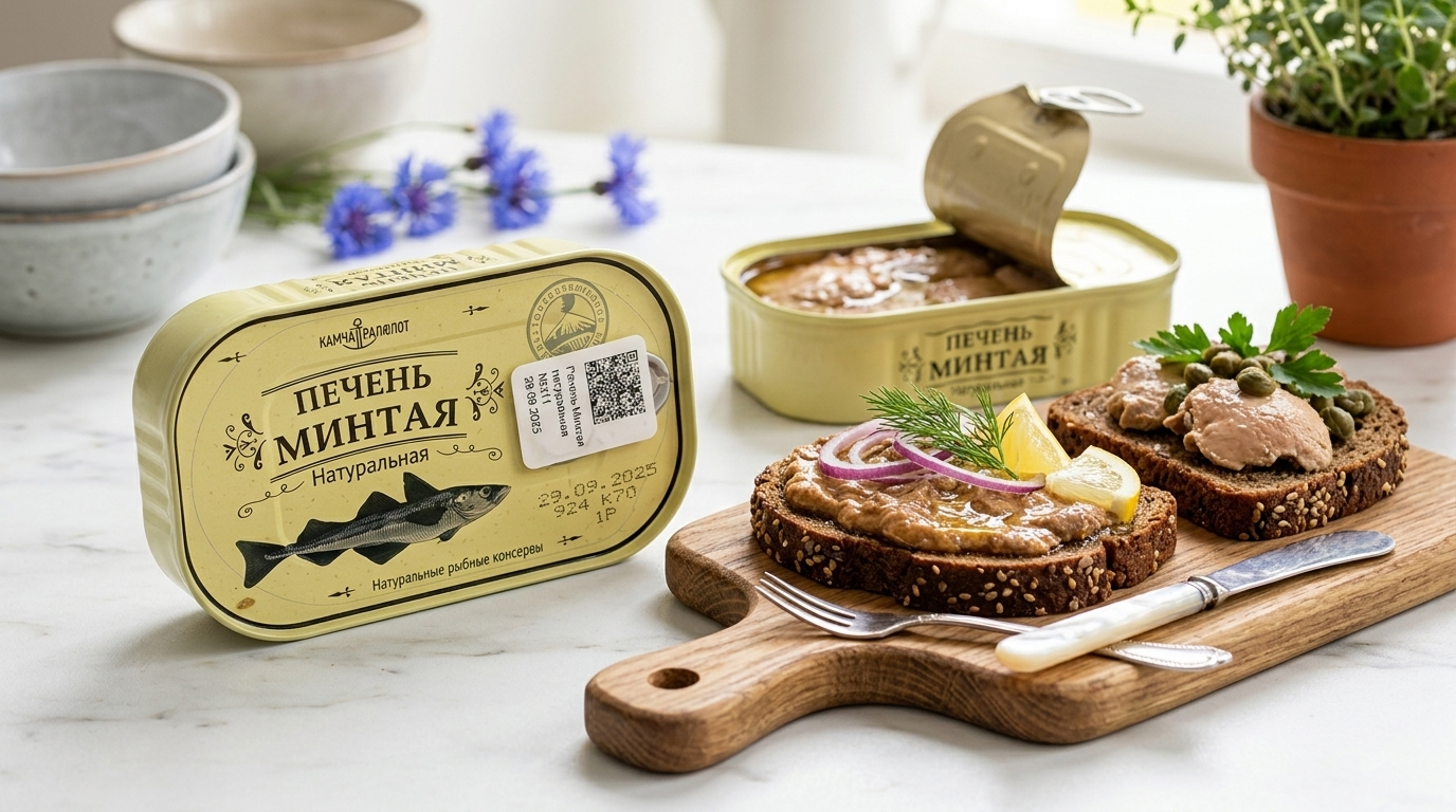 Печень минтая Камчаттралфлот натуральная, 120 г