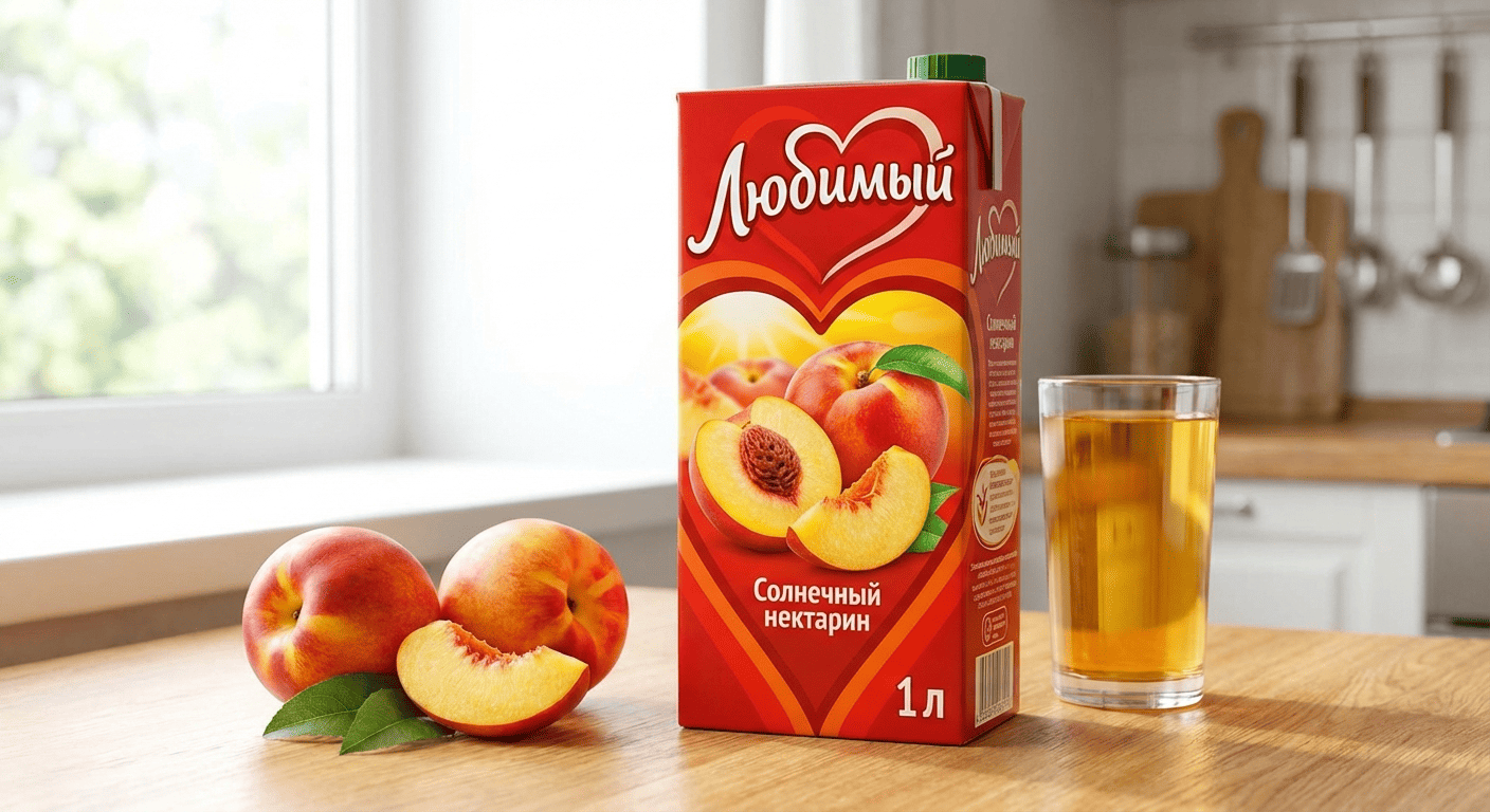 Сок Любимый  Солнечный нектарин 1 литр (ВТ)