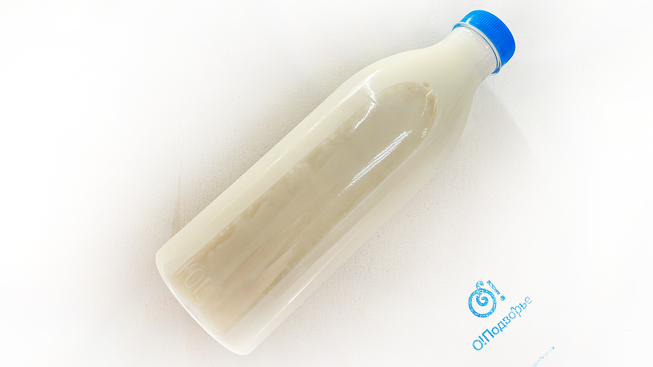 Молоко разливное 3,2-4%, "Октябрьское молоко", 1 литр