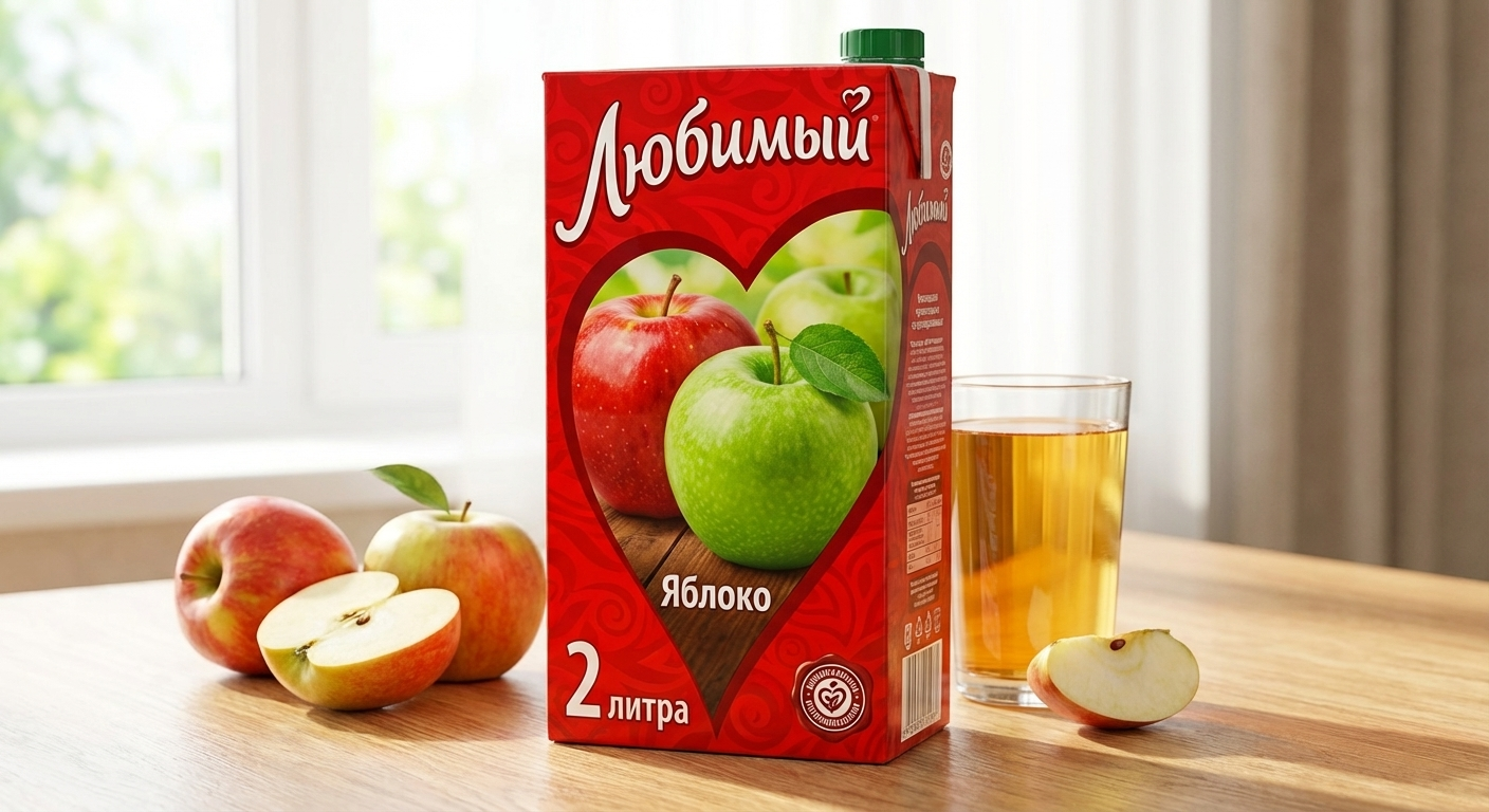 Сок Любимый Яблоко 2 литра (ВТ)