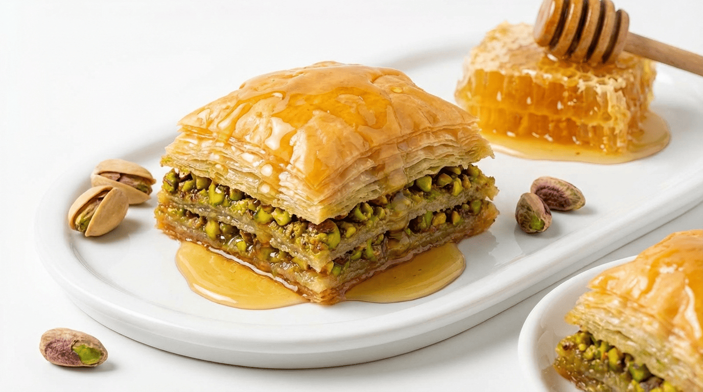 Восточный десерт "Пахлава" фисташковая (постная) на меду без теста (Римма)
