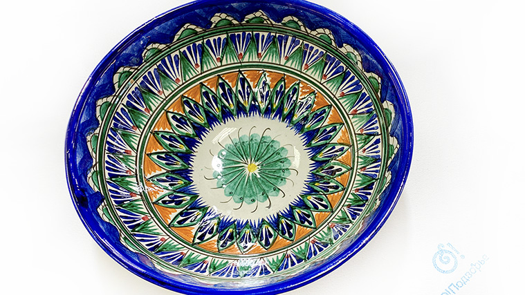 Узбекская керамика -  блюдо глубокое диаметр 25 см