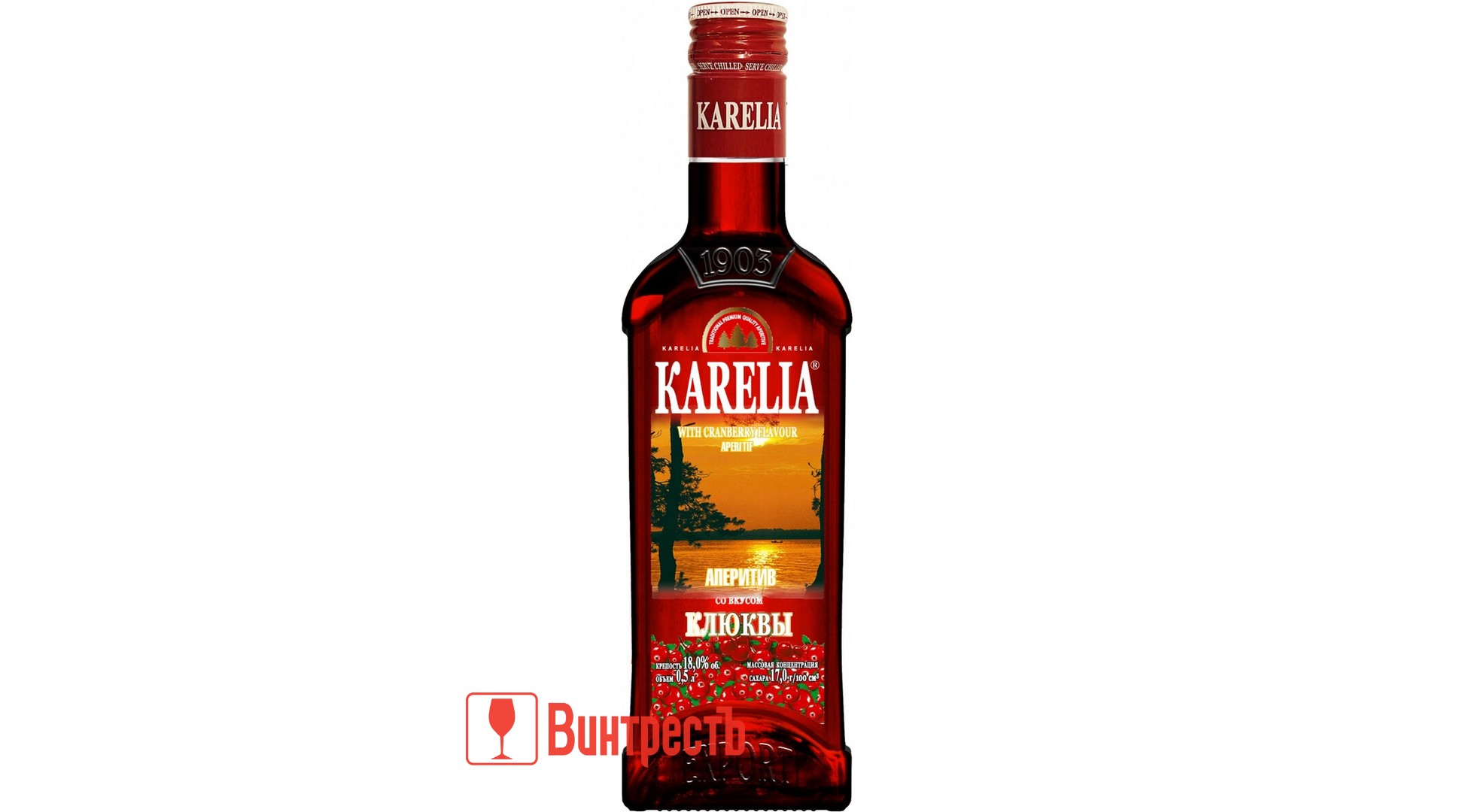 АПЕРИТИВ КАРЕЛИЯ СО ВКУСОМ КЛЮКВЫ 0.5л