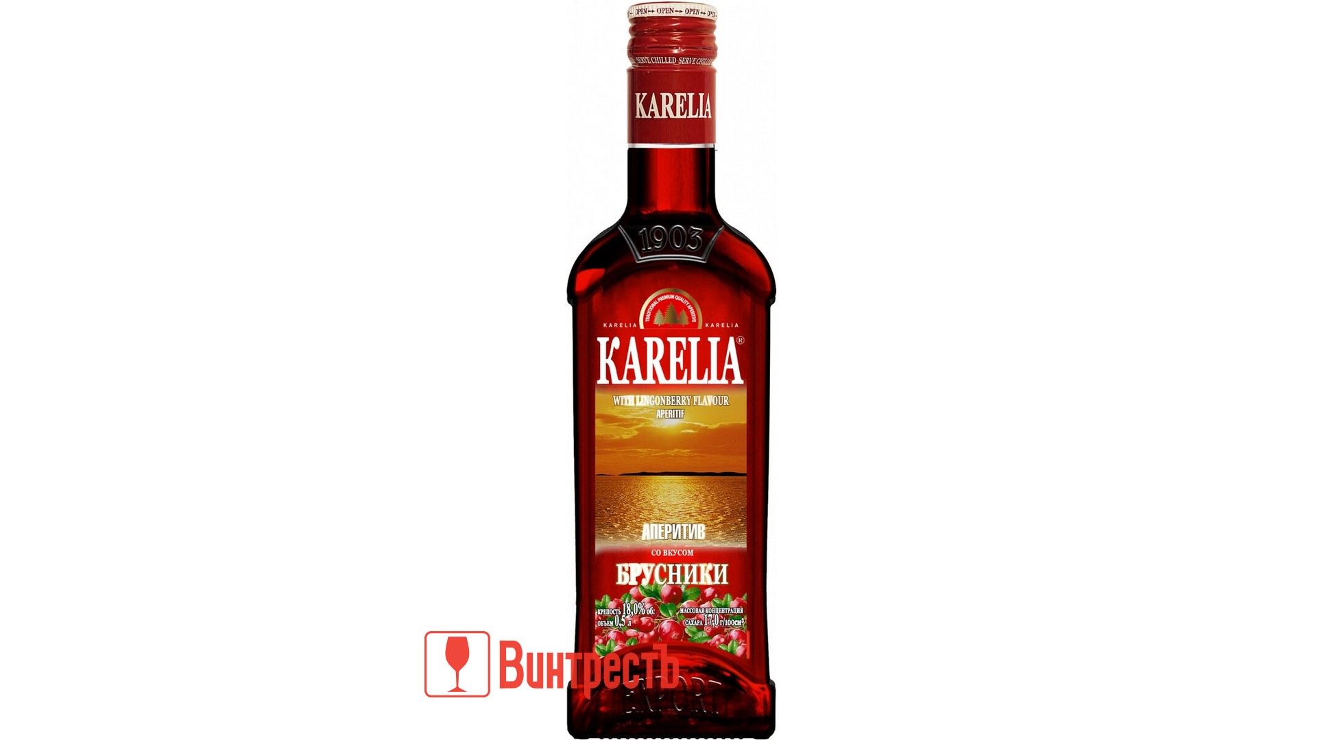 АПЕРИТИВ КАРЕЛИЯ СО ВКУСОМ БРУСНИКИ 0.5л
