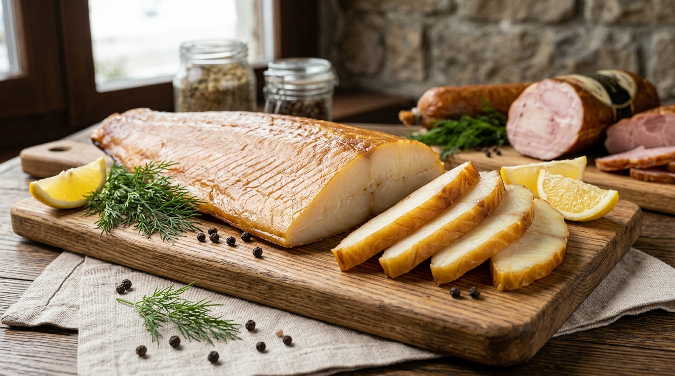 Осетр холодного копчения