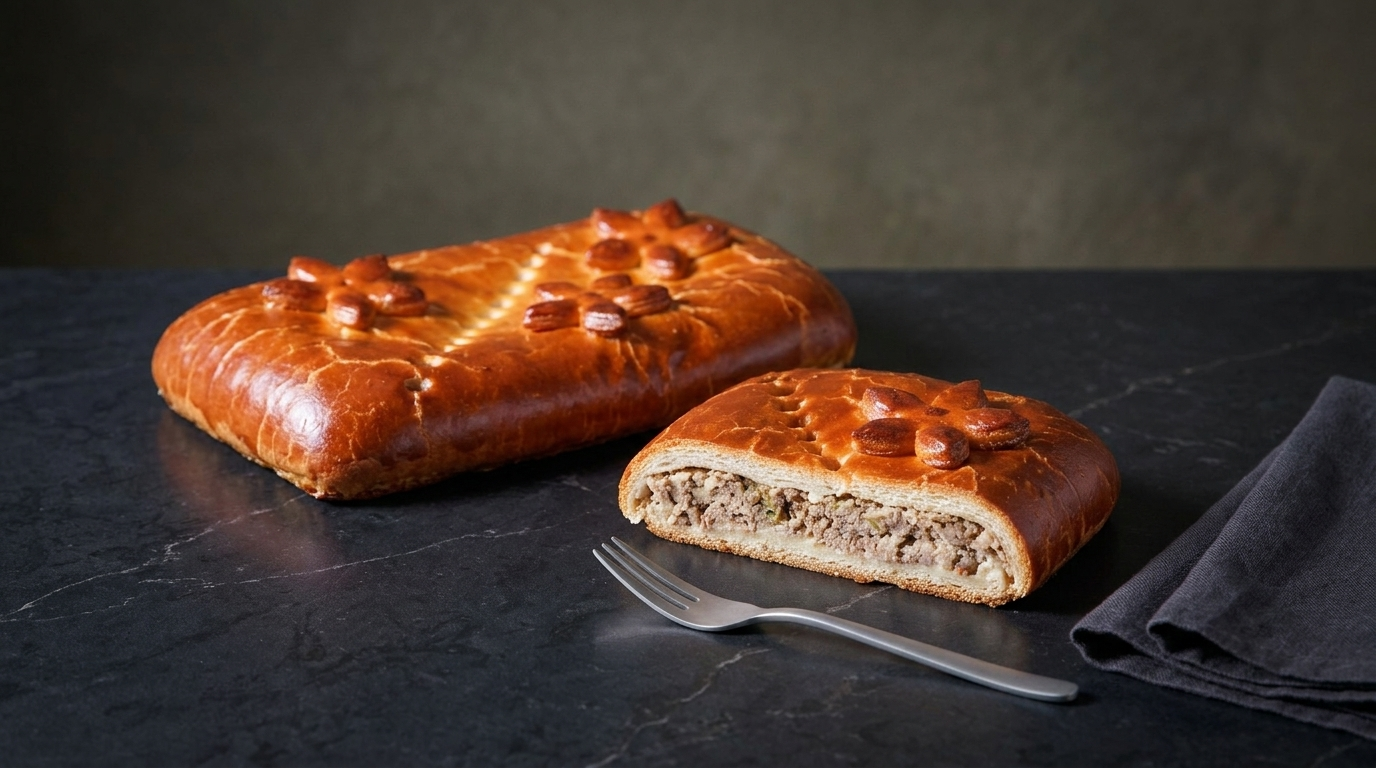 Пирог "Акуловский" с мясом 350 г (половинка) Крафтовый