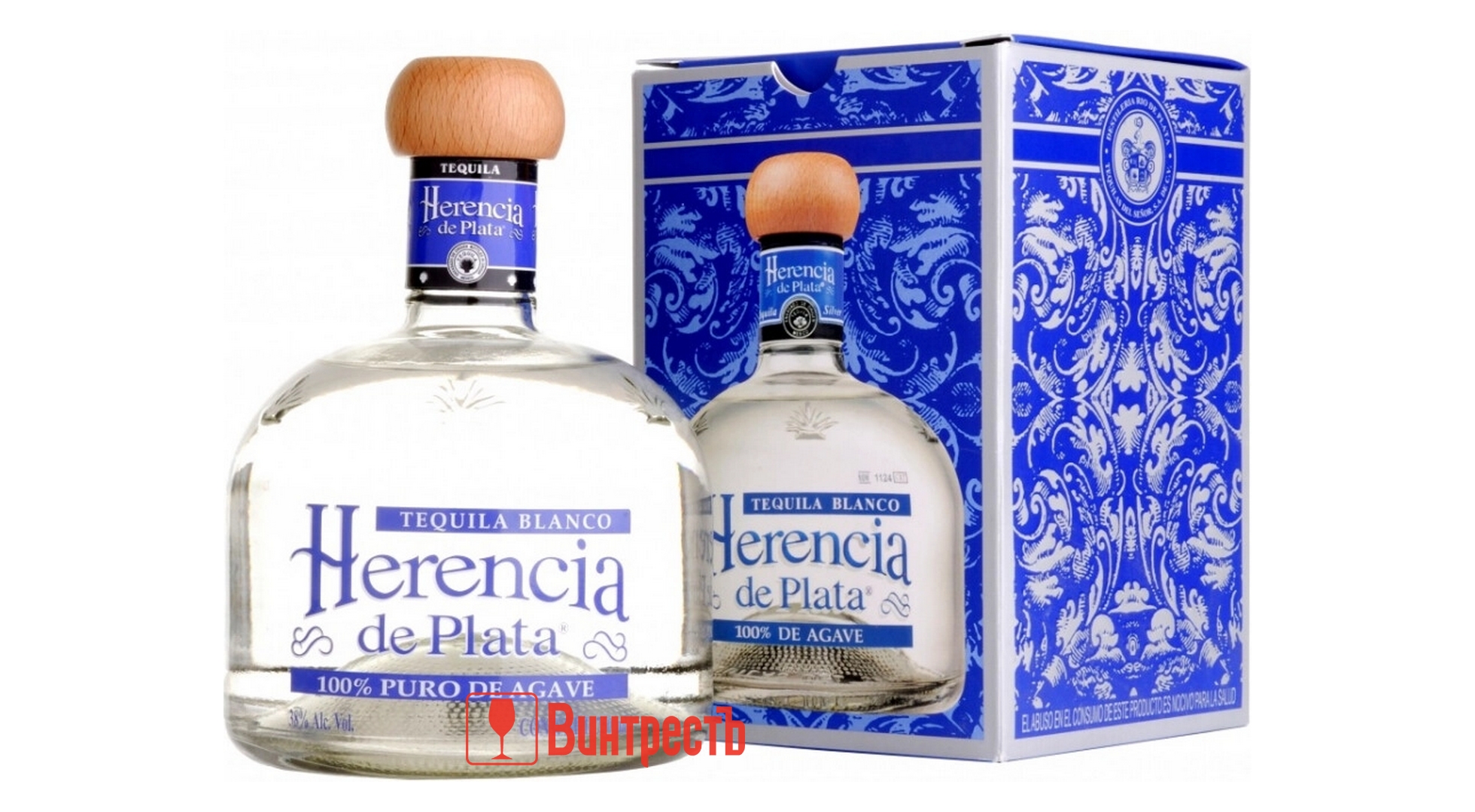ТЕКИЛА ХЕРЕНСИЯ ДЕ ПЛАТА СИЛЬВЕР 0.7л в ПУ