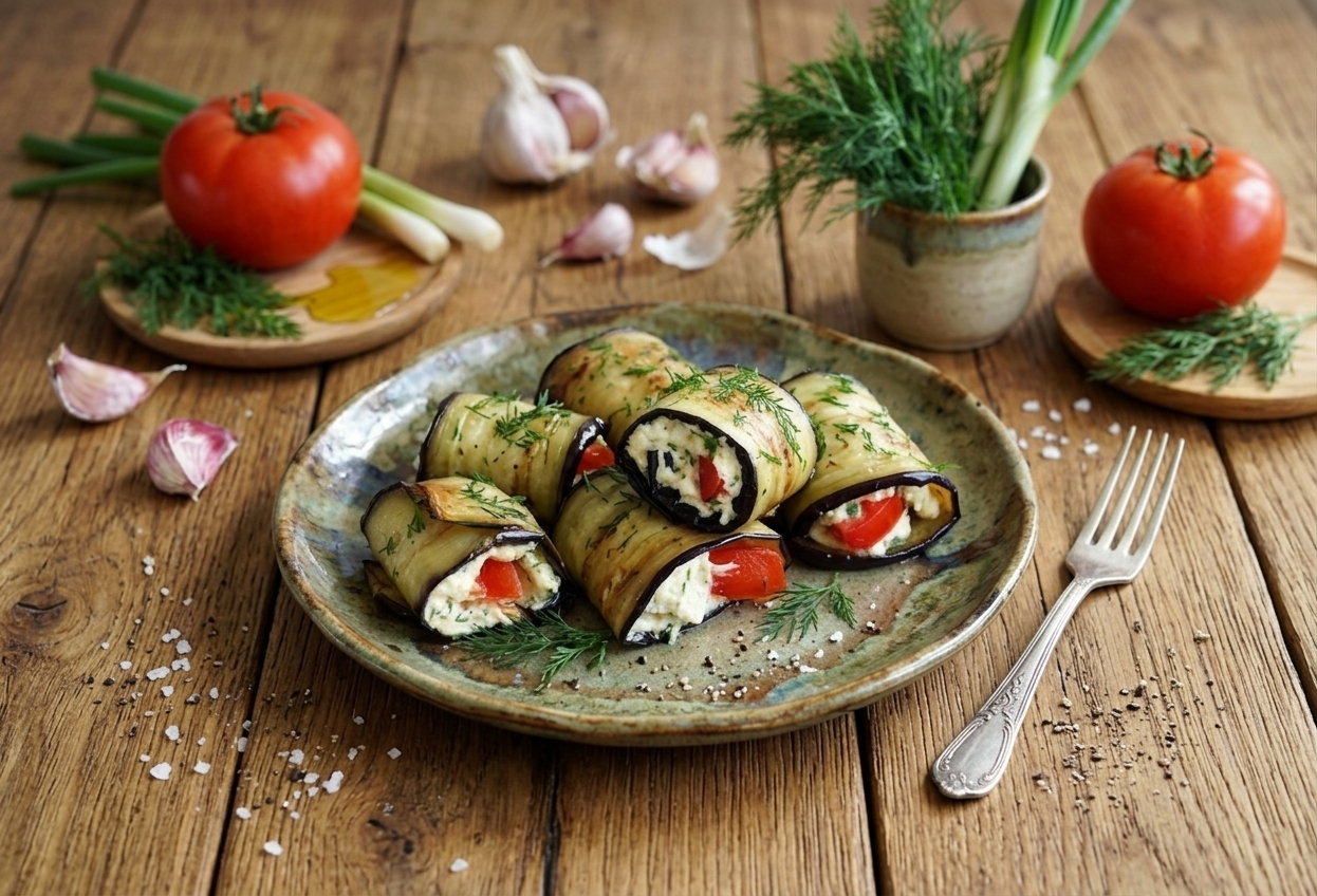 Баклажаны фаршированные с морковью и сыром