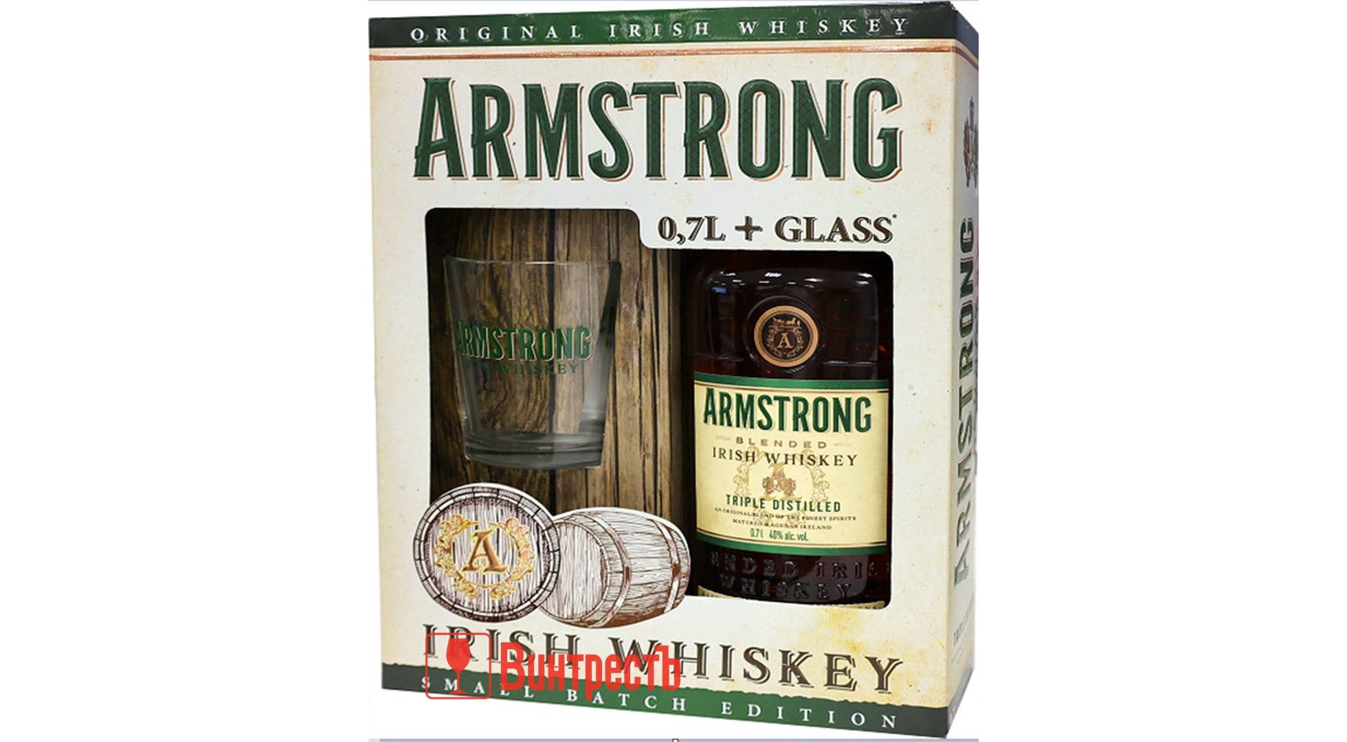 ВИСКИ АРМСТРОНГ БЛЕНДЕД 0.7л со стаканом