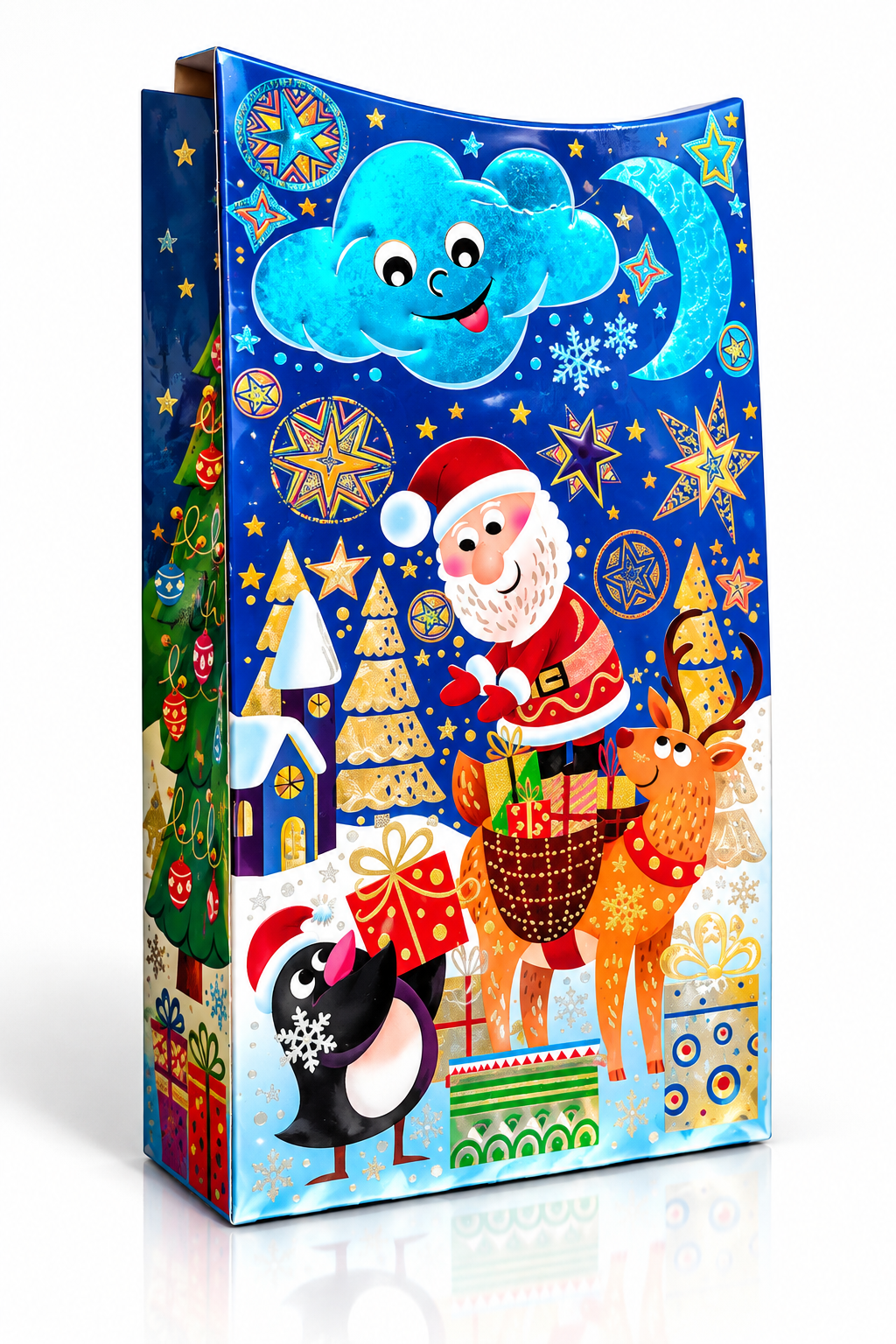 Коробка подарочная новогодняя 12×21×4,5 см