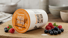 Козельская живая сметана 25% 450 грамм