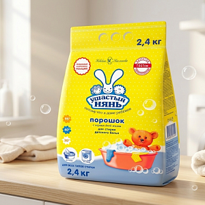 Порошок Ушастый Нянь Для Стирки Детского Белья 2,4 кг
