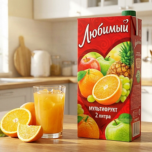 Сок Любимый Мультифрукт 2 литра (ВТ)