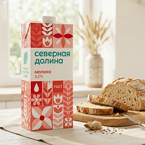 Молоко северная долина 3,2 % 1 литр ( Сырная лавка)