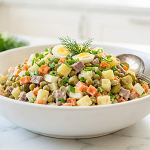 Салат Оливье с мясом (Домашняя готовая кулинария)