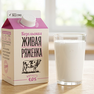 Козельская живая ряженка 4% 450 мл