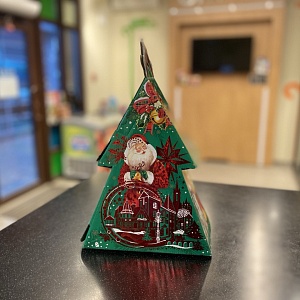 Подарочная новогодняя картонная коробка  &quot;Елка&quot;, 29х19х29 см