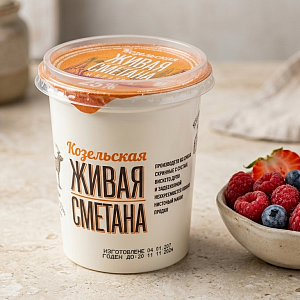 Козельская живая сметана 25% 310 грамм