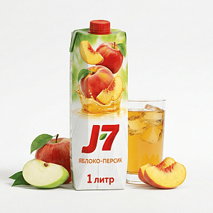 Сок J7 Яблоко-Персик 1 литр (ВТ)