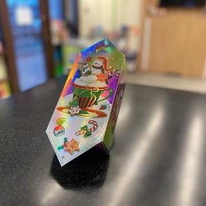 Подарочная новогодняя картонная коробка &quot;Конфета&quot;, 3х10х10 см